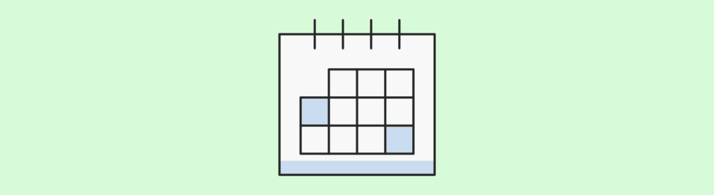 Gestão da mudança: ícone de um calendário remete a planejamento.