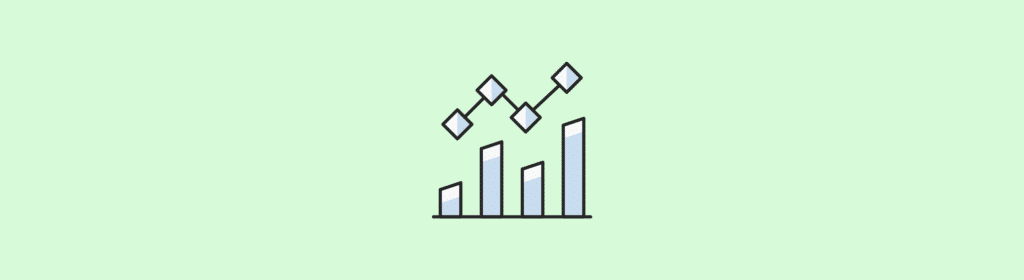 Ícone representa balanceamento de riscos no processo de experimentação. A figura é um gráfico com barras verticais.