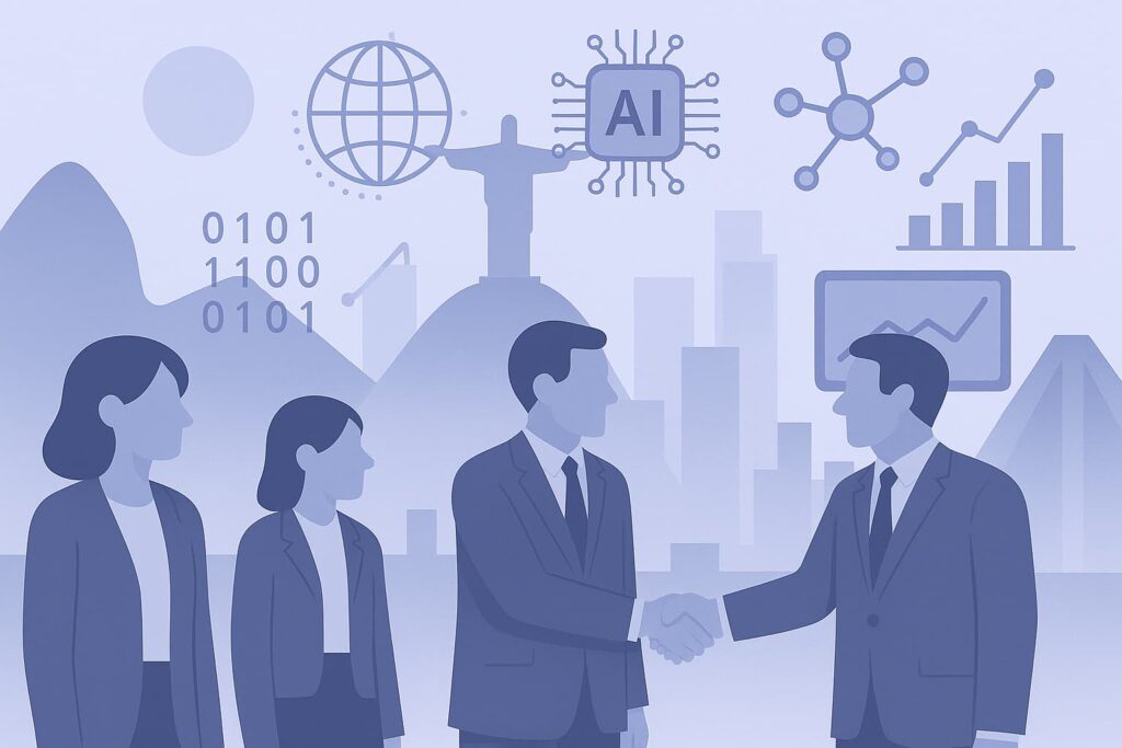 Ilustração de executivos remetendo ao Cordence Executive Meeting